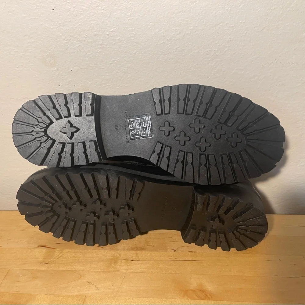 Everlane The Lug Loafer Black Leather Lug Sole Shoes Women's 8.5